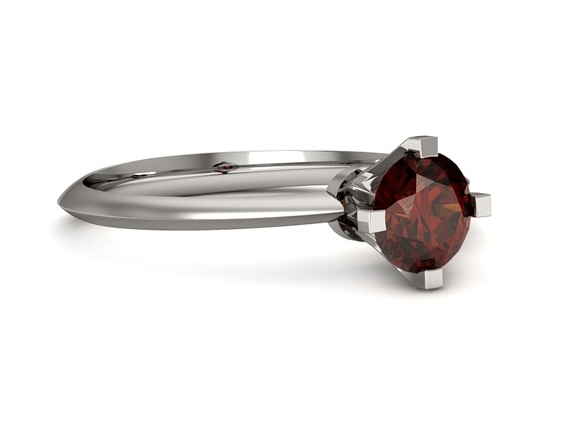 Złoty pierścionek z granatem białe złoto - 541bbgr — zdjęcie 2