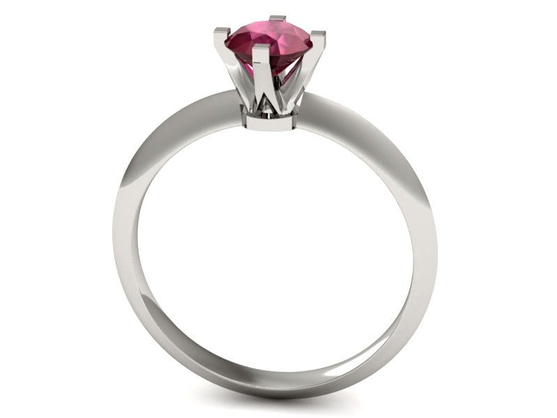 Złoty pierścionek z rubinem białe złoto - 541bbr — zdjęcie 3