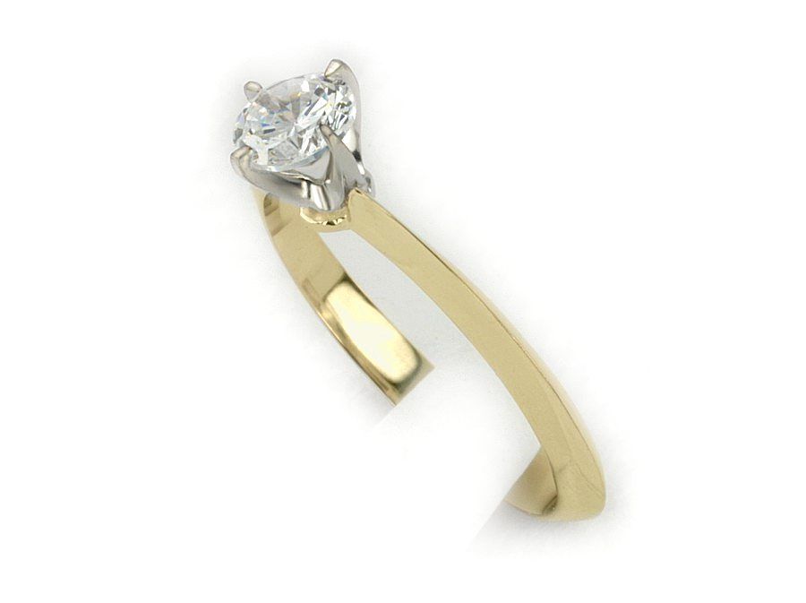 Pierścionek z diamentem żółte i białe złoto - 541bbr_SI_I - 2