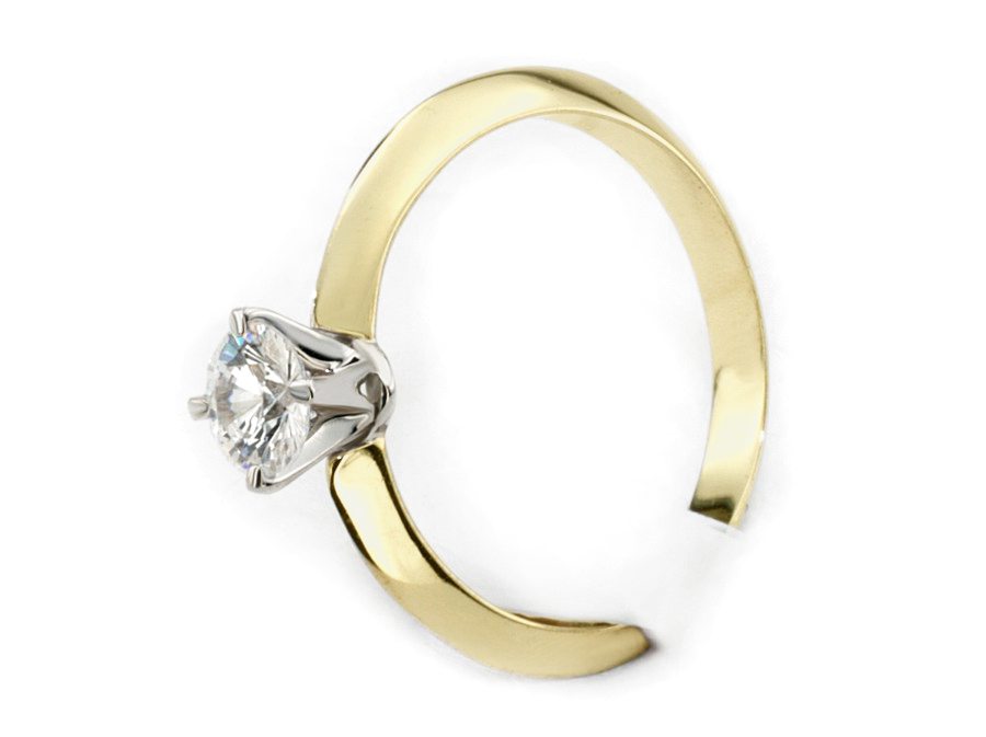 Pierścionek z diamentem złoto dwukolorowe - 541bbr_VS_H_750 — zdjęcie 2