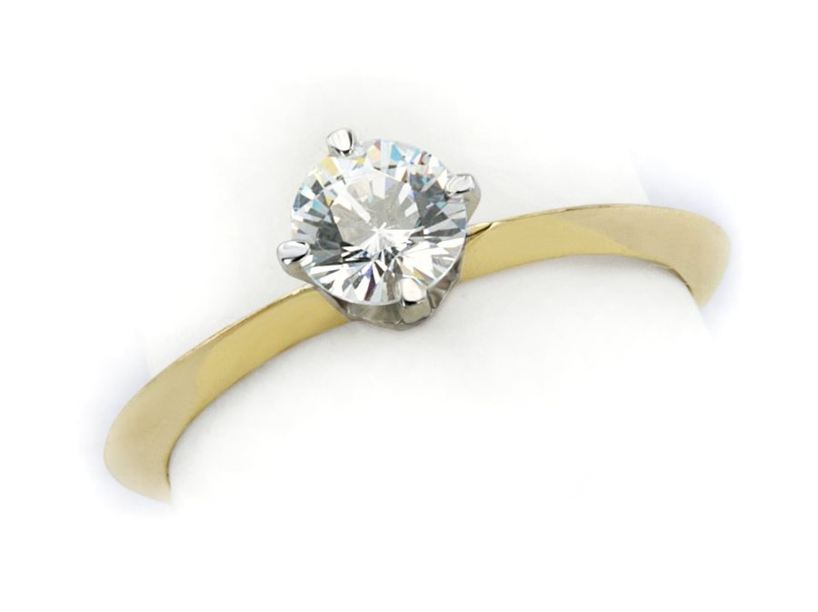 Pierścionek z diamentem złoto dwukolorowe - 541bbr_VS_H_750 — zdjęcie 3