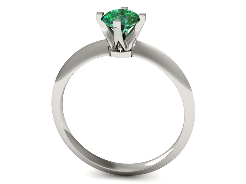 Złoty pierścionek białe złoto ze szmaragdem - 541bbsm — zdjęcie 3