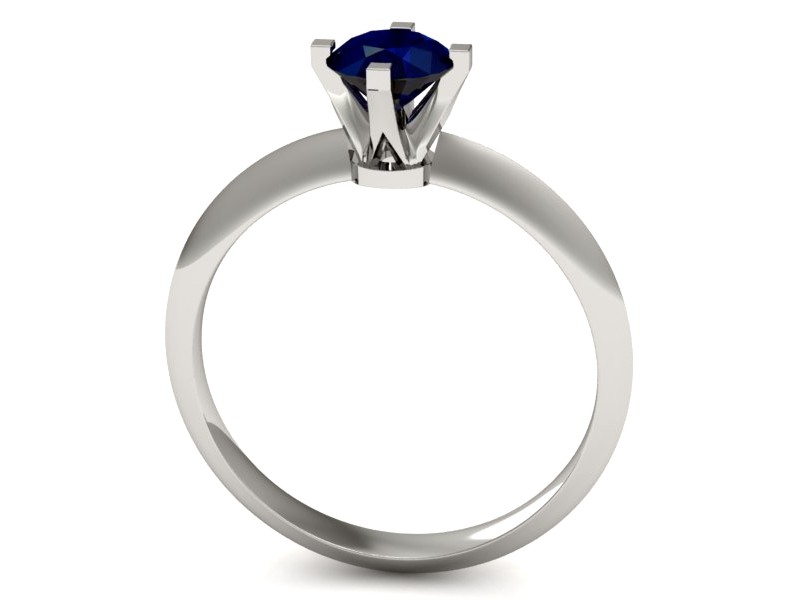 Pierścionek zaręczynowy z szafirem białe złoto - 541bbsz — zdjęcie 3