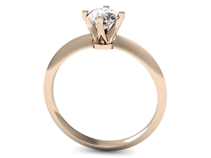Złoty pierścionek z brylantem różowe złoto - 541bc — zdjęcie 3