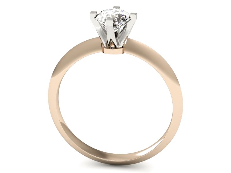 Pierścionek z brylantem różowe i białe złoto - 541bcb — zdjęcie 3