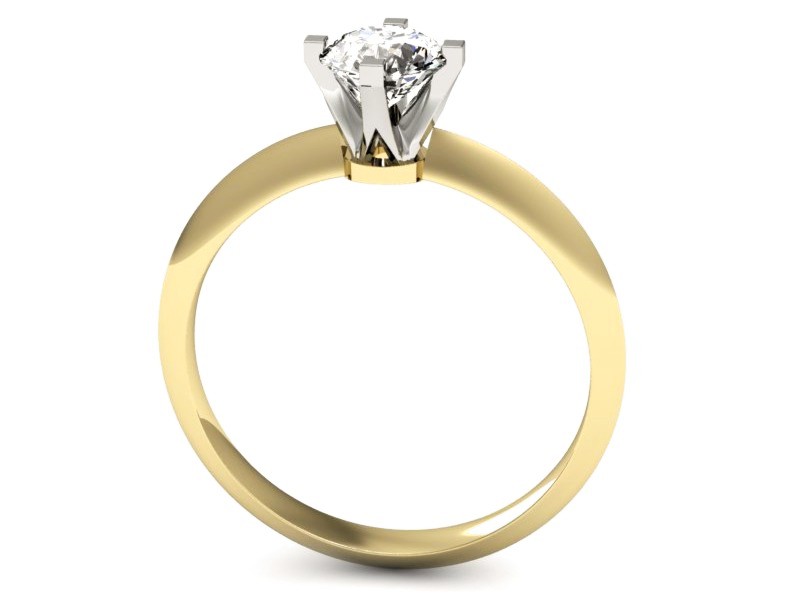 Pierścionek z diamentem żółte i białe złoto - 541bzb — zdjęcie 3