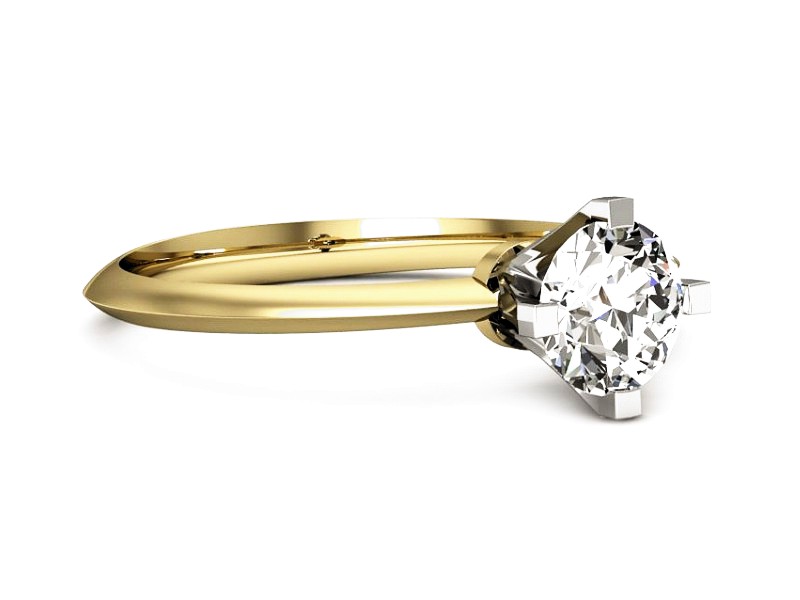 Pierścionek z diamentem żółte i białe złoto - 541bzb — zdjęcie 2