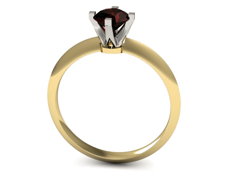Pierścionek z granatem z żółtego i białego złota - 541bzbgr — zdjęcie 3