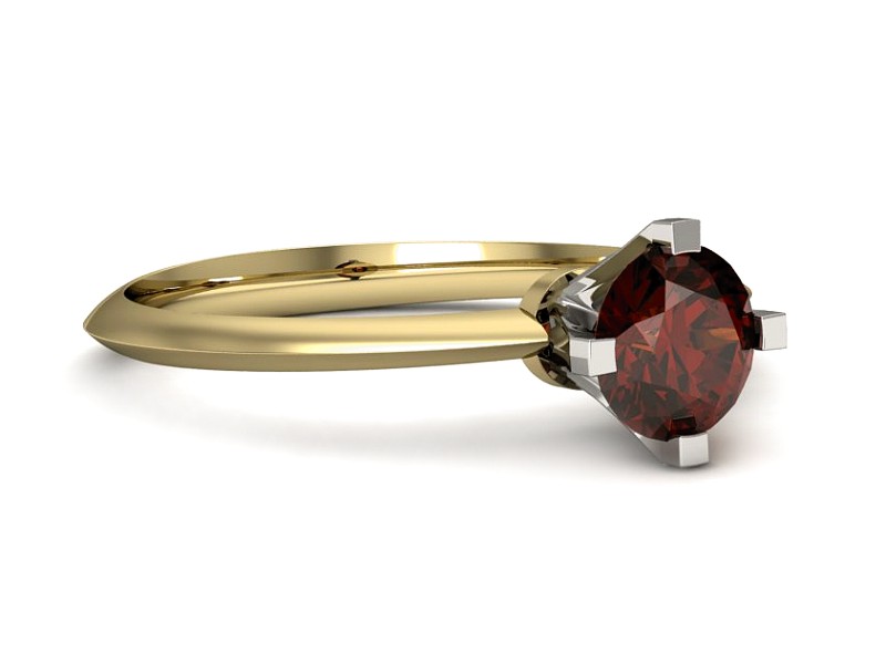 Pierścionek z granatem z żółtego i białego złota - 541bzbgr — zdjęcie 2