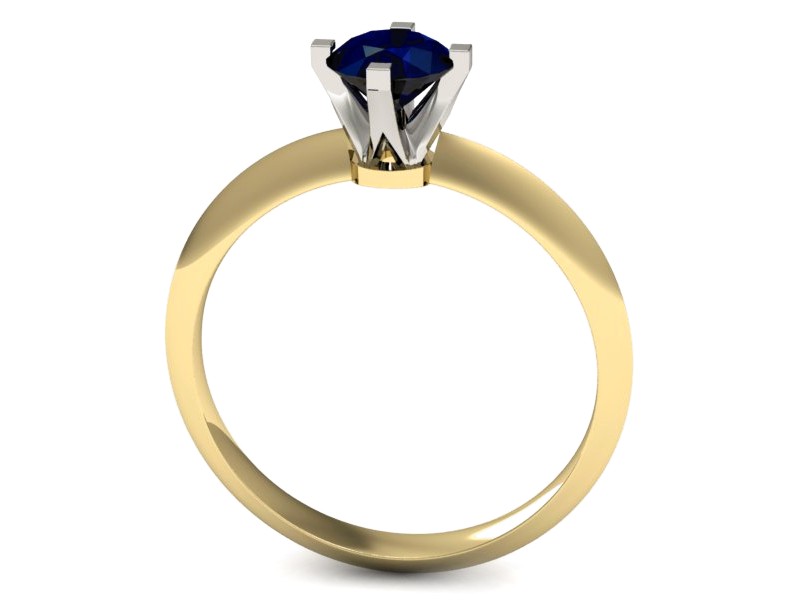 Pierścionek z szafirem z żółtego i białego złota - 541bzbsz — zdjęcie 3