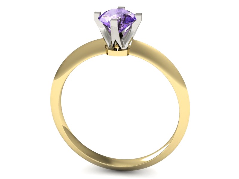 Pierścionek z tanzanitem żółte i białe złoto - 541bzbt — zdjęcie 3