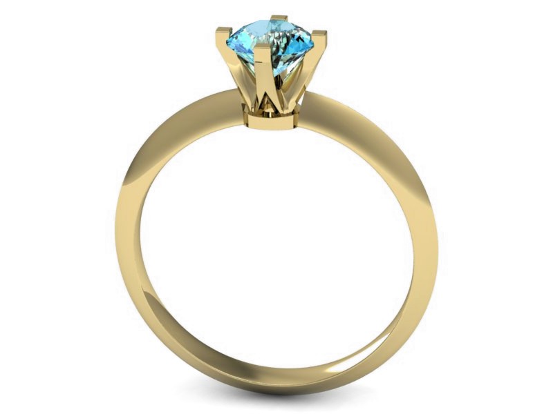 Pierścionek z topazem żółte i białe złoto - 541bzbtp — zdjęcie 3