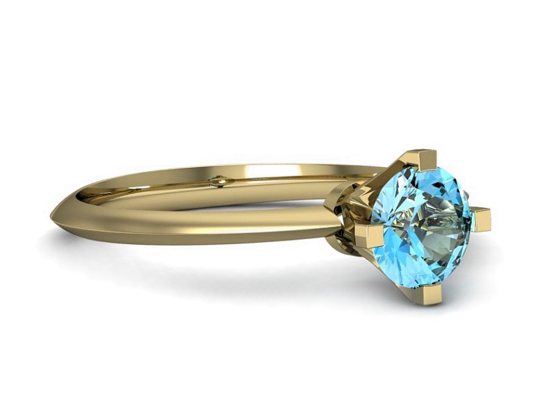 Pierścionek z topazem żółte i białe złoto - 541bzbtp — zdjęcie 2
