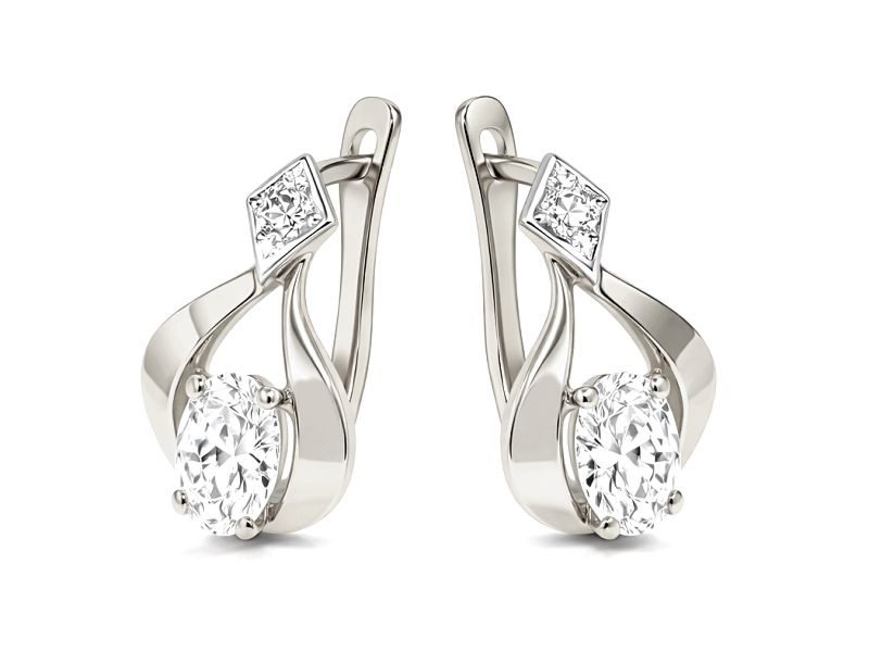 Kolczyki srebrne z cyrkoniami - 545ag