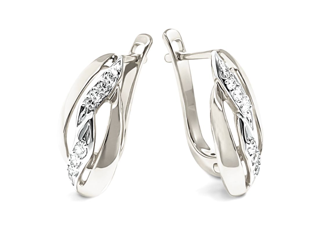 Kolczyki srebrne z cyrkoniami - 547ag