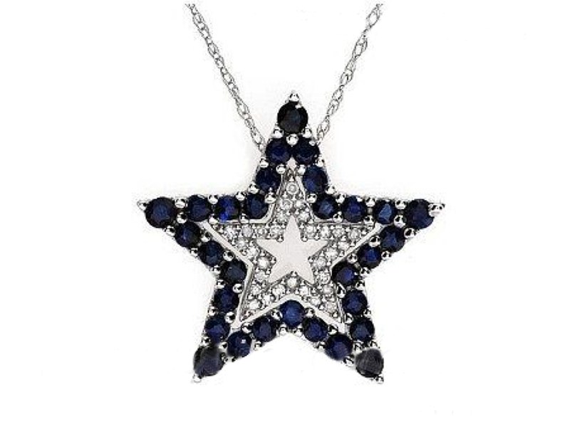 Zawieszka z brylantami i szafirami - 54_szaf — zdjęcie 3