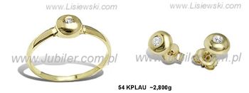 Komplet złotej biżuterii z cyrkoniami żółte złoto - 54kplau - 1