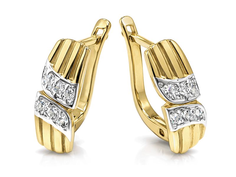 Złote kolczyki z cyrkoniami - 551