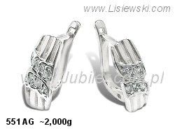Kolczyki srebrne z cyrkoniami biżuteria srebrna 925 - 551ag