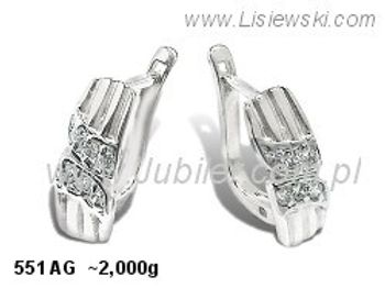 Kolczyki srebrne z cyrkoniami biżuteria srebrna 925 - 551ag - 1