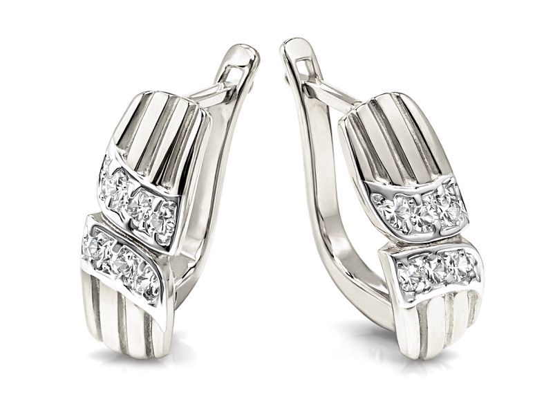 Kolczyki srebrne z cyrkoniami - 551ag