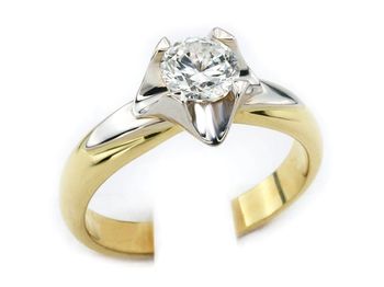 Pierścionek z diamentem żółte i białe złoto - 552bbr_SI1_H - 1