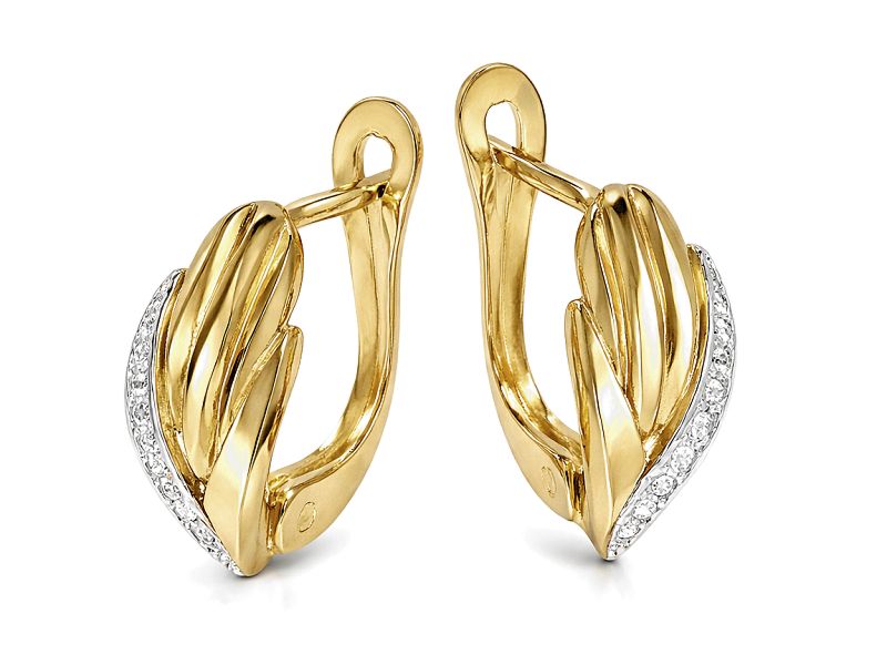 Złote kolczyki z żółtego złota - 558