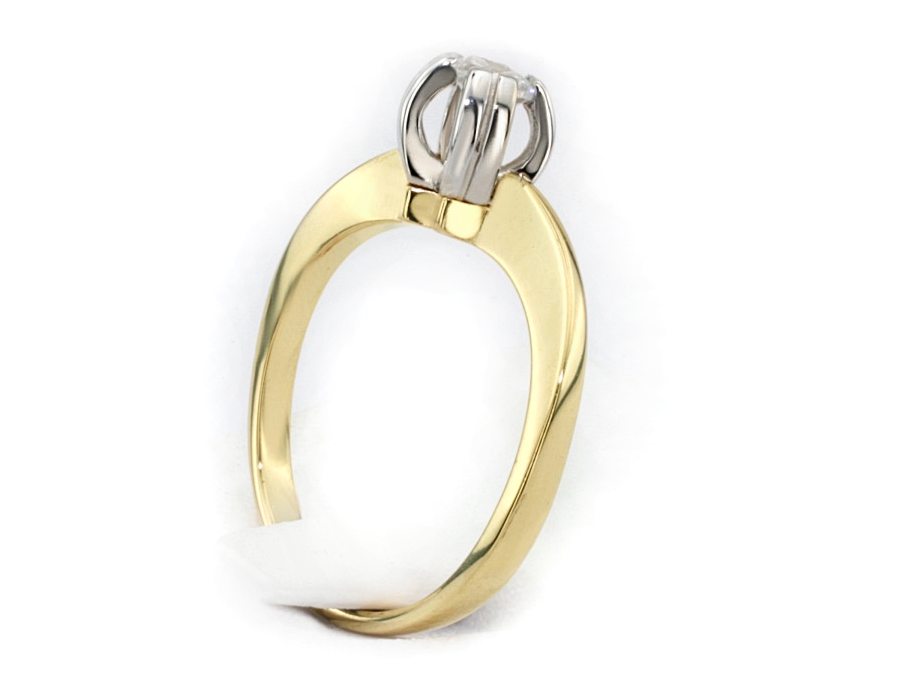 Pierścionek z diamentem białe i żółte złoto - 559bbr_VS_I — zdjęcie 2