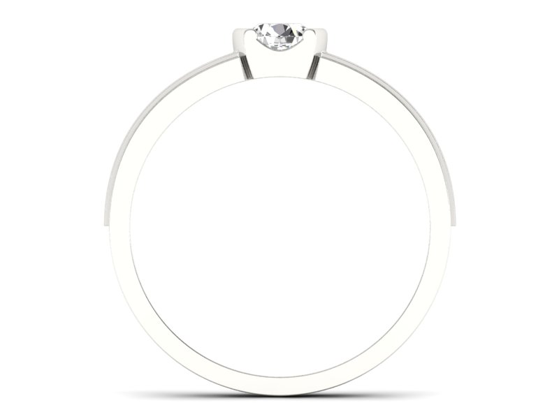 Złoty pierścionek z brylantem białe złoto - 561bb — zdjęcie 2