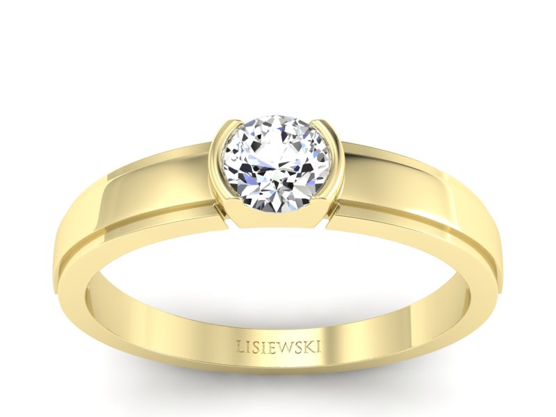 Złoty pierścionek z brylantem - 561bz