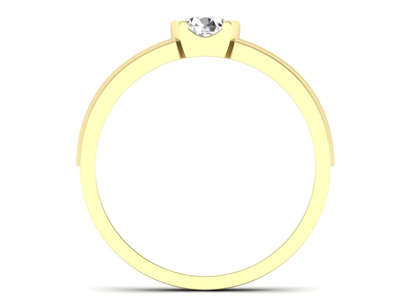 Złoty pierścionek z brylantem - 561bz — zdjęcie 2