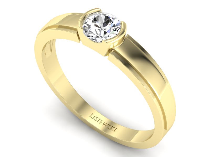 Złoty pierścionek z brylantem - 561bz — zdjęcie 3