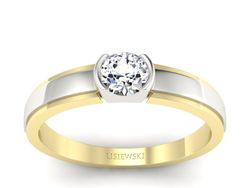 Pierścionek z diamentem żółte i białe złoto - 561bzb