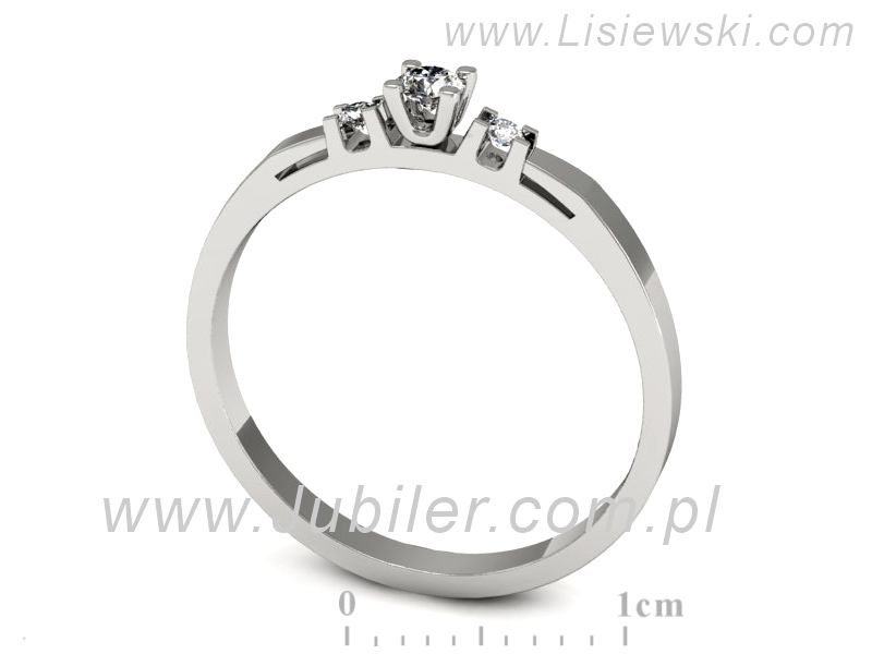 Złoty pierścionek z brylantami białe złoto - 562bb — zdjęcie 3