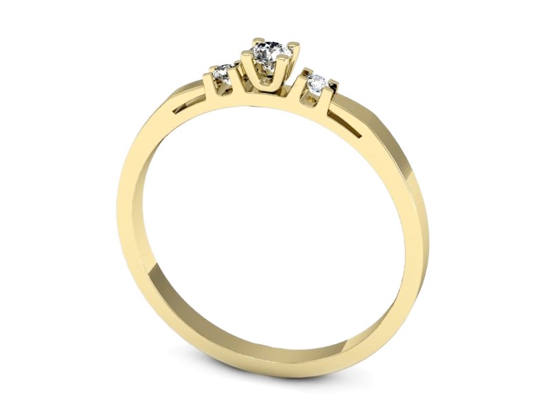 Złoty pierścionek z brylantami żółte złoto - 562bz — zdjęcie 3