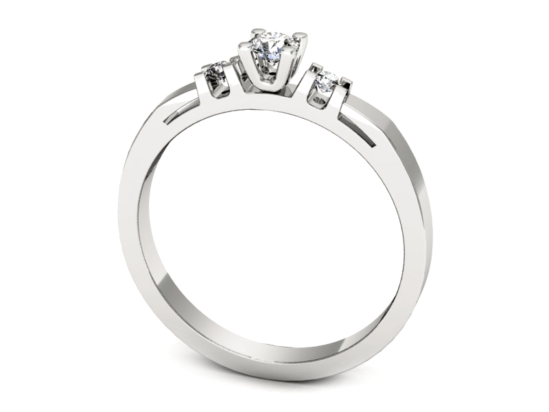 Złoty pierścionek z brylantami białe złoto - 563bb — zdjęcie 3