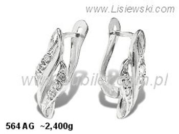 Kolczyki srebrne z cyrkoniami biżuteria srebrna 925 - 564ag - 1