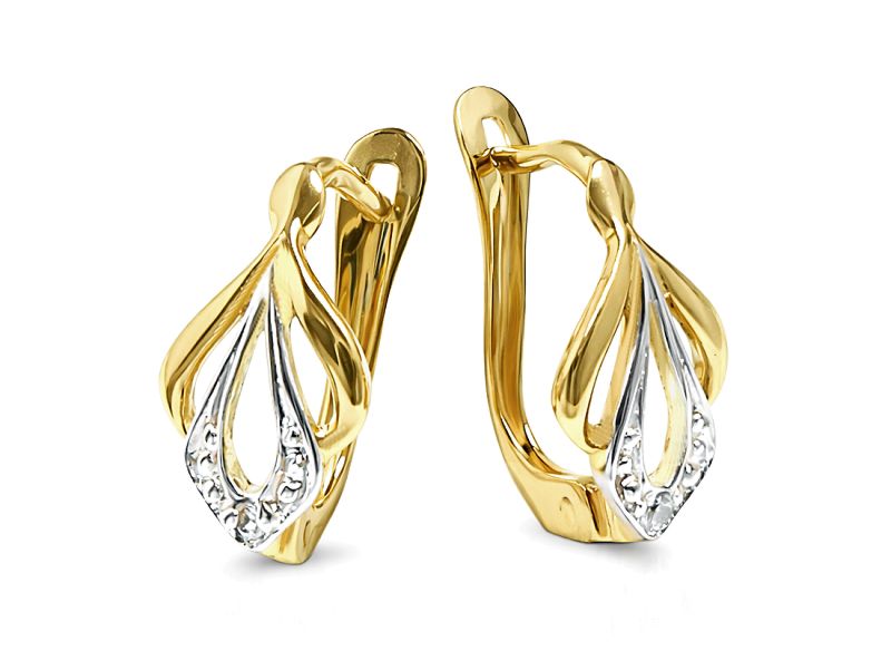 Złote kolczyki z cyrkoniami - 567