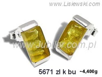 Kolczyki srebrne z bursztynem biżuteria srebrna - 5671zlkbu - 1