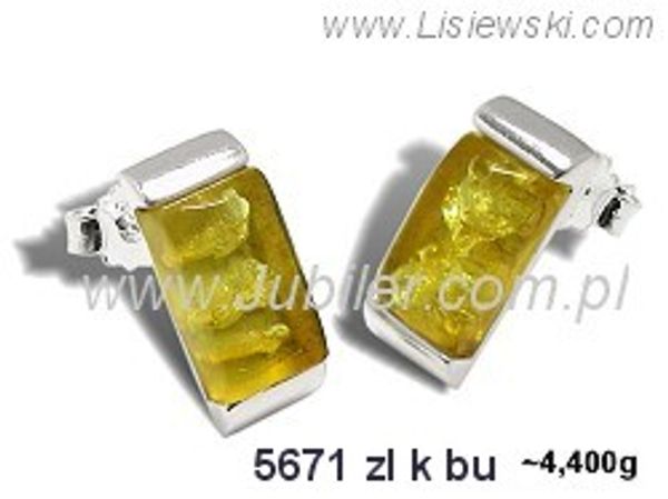 Kolczyki srebrne z bursztynem żółtym biżuteria srebrna - 5671zlkbu