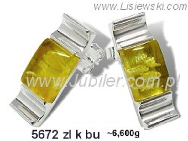 Kolczyki srebrne z bursztynem żółtym biżuteria srebrna - 5672zlkbu