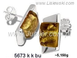 Kolczyki srebrne z bursztynem biżuteria srebrna - 5673kkbu