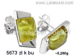 Kolczyki srebrne z bursztynem biżuteria srebrna - 5673zlkbu