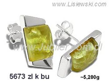 Kolczyki srebrne z bursztynem biżuteria srebrna - 5673zlkbu - 1