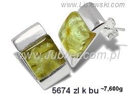 Kolczyki srebrne z bursztynem żółtym biżuteria srebrna - 5674zlkbu