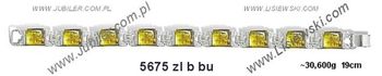 Bransoletka srebrna z bursztynem cytrynowym 19cm - 5675zlbbu - 1