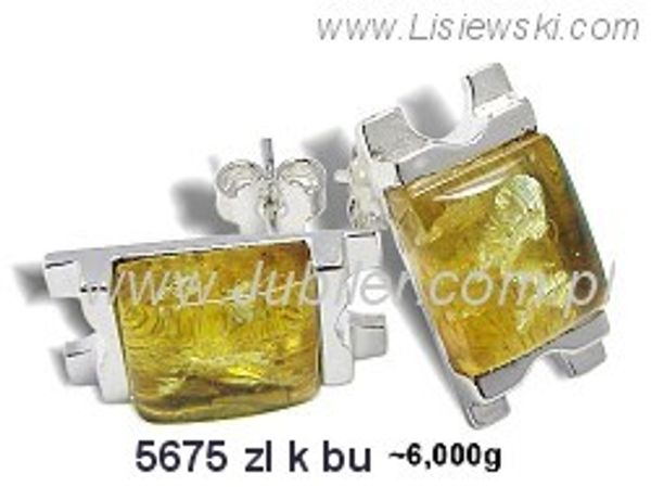 Kolczyki srebrne z bursztynem żółtym biżuteria srebrna - 5675zlkbu