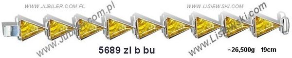 Bransoletka srebrna z bursztynem żółtym - 5689zlbbul