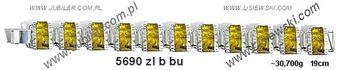 Bransoletka srebrna z bursztynem żółtym - 5690zlbbu - 1