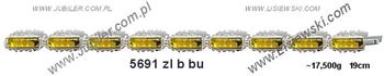 Bransoletka srebrna z bursztynem żółtym - 5691zlbbu - 1